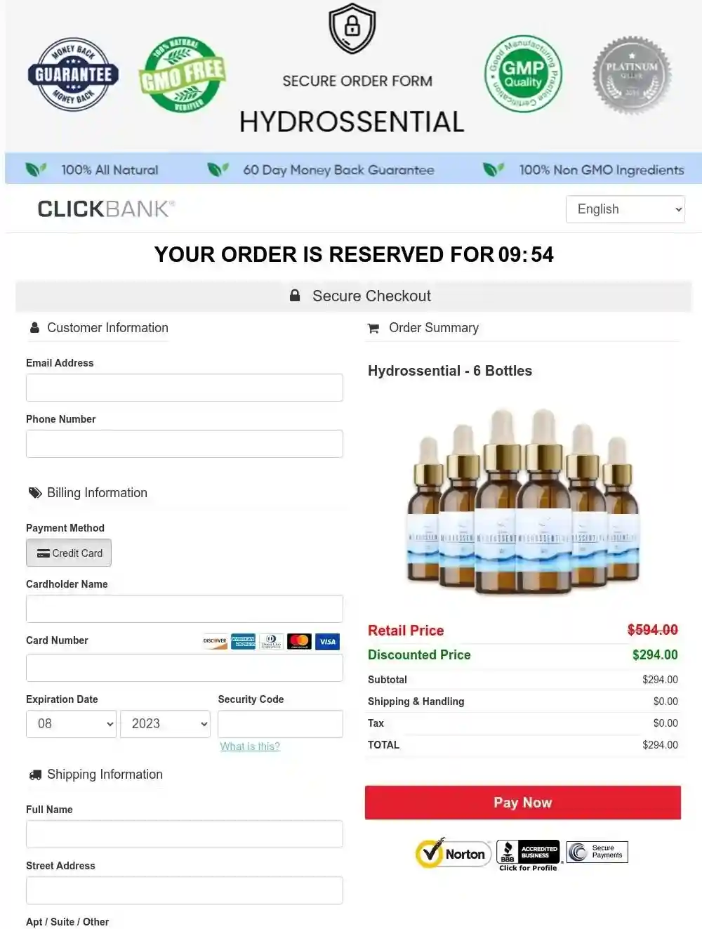 Hydrossential - Order Page